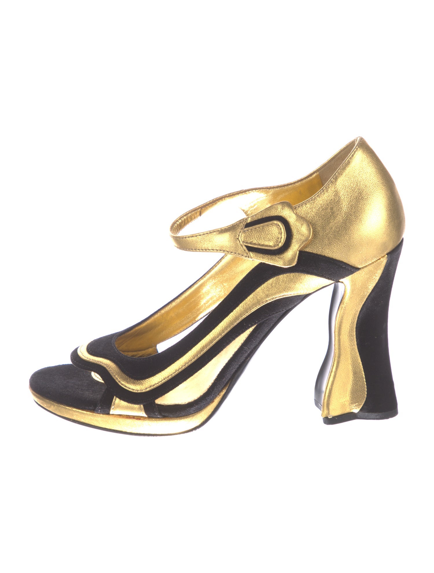 Prada Leather Colorblock Pattern Sandals