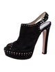 Prada Suede Studded Accents Slingback Pumps