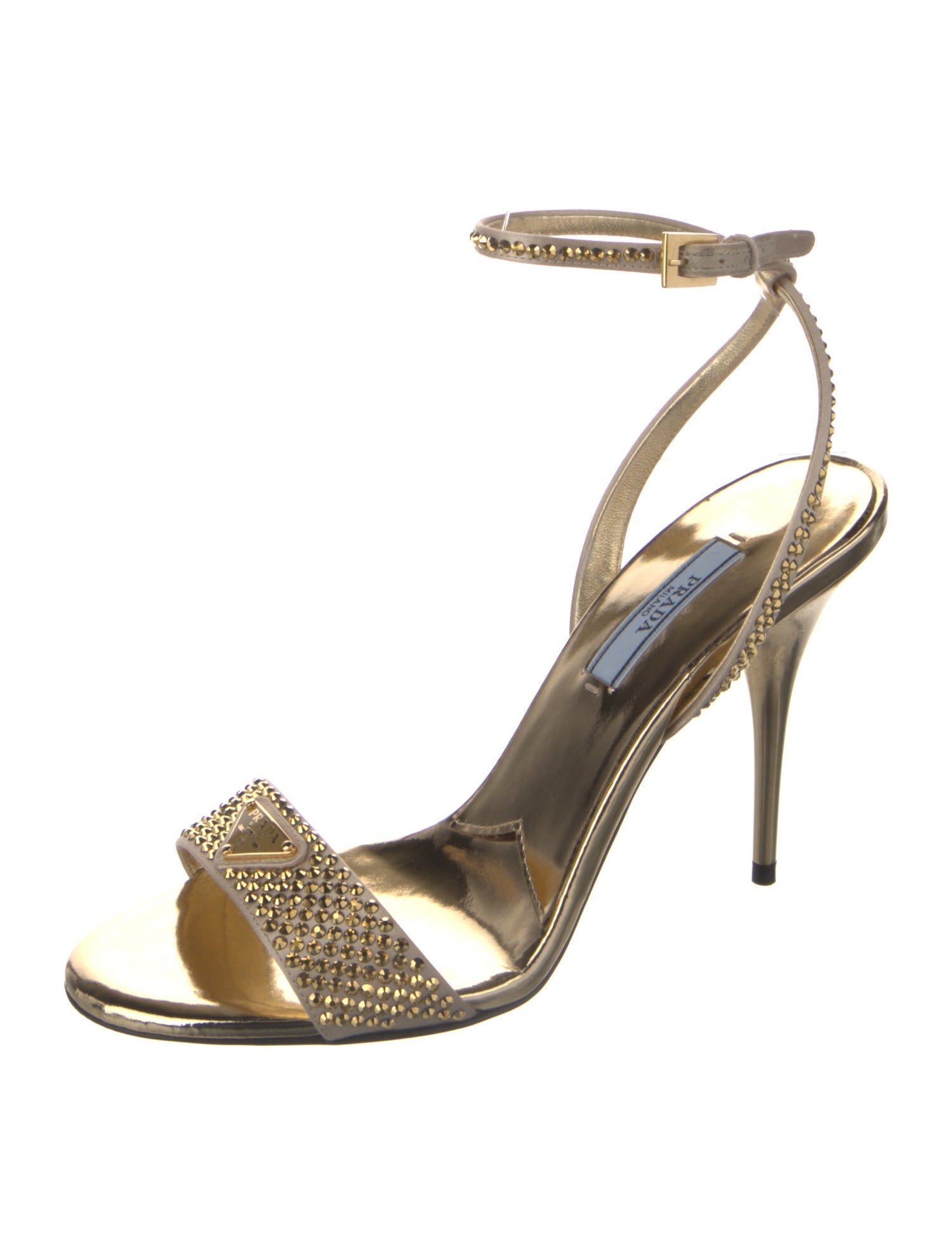 Prada Satin Studded Accents Sandals