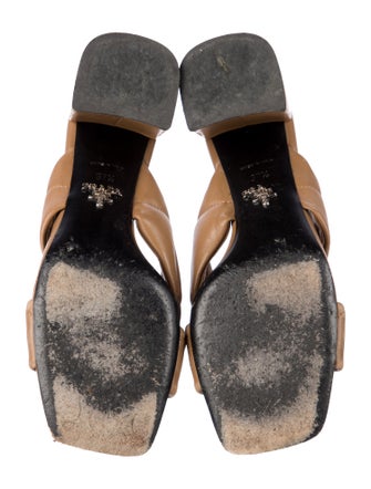 Prada Leather Cutout Accent Slides