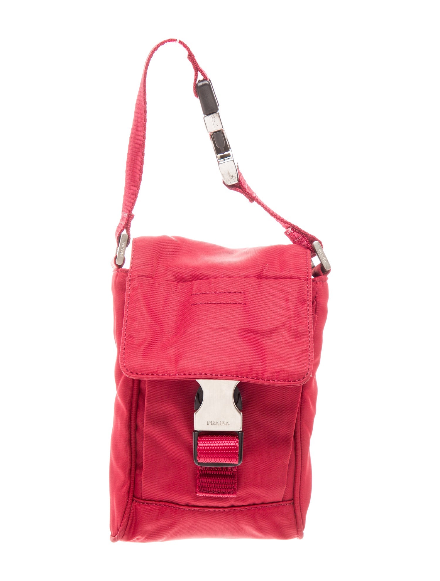 Prada Enameled Metal Triangle Bucket Bag