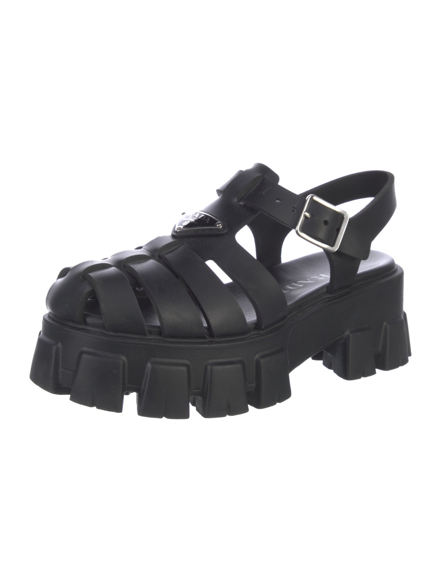 Prada Rubber Slingback Sandals