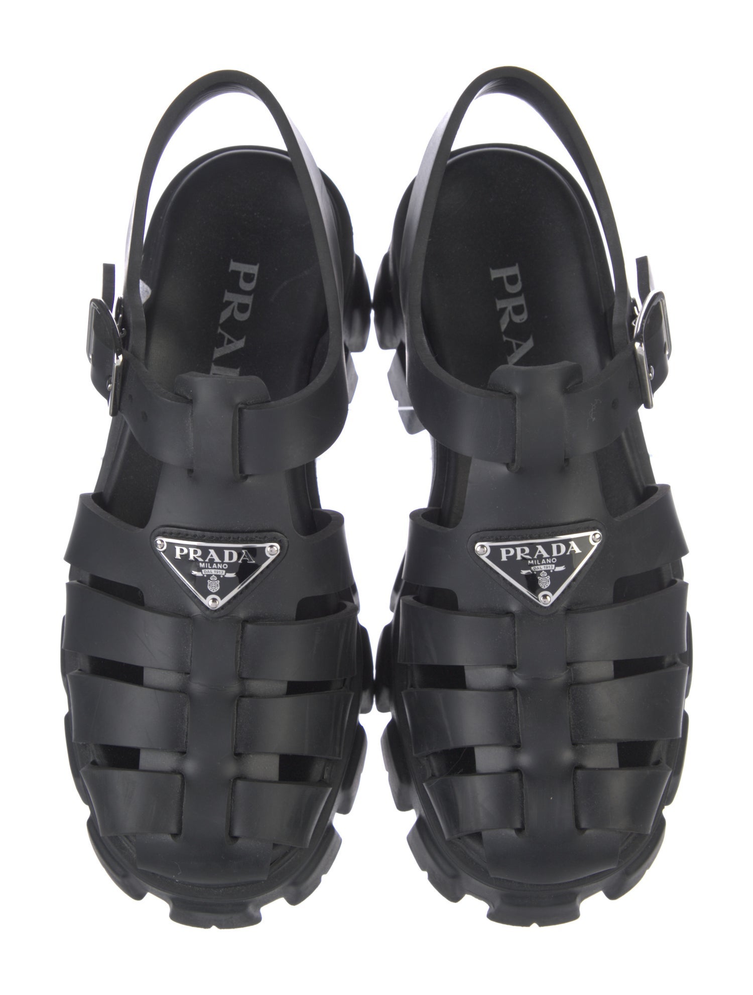 Prada Rubber Slingback Sandals