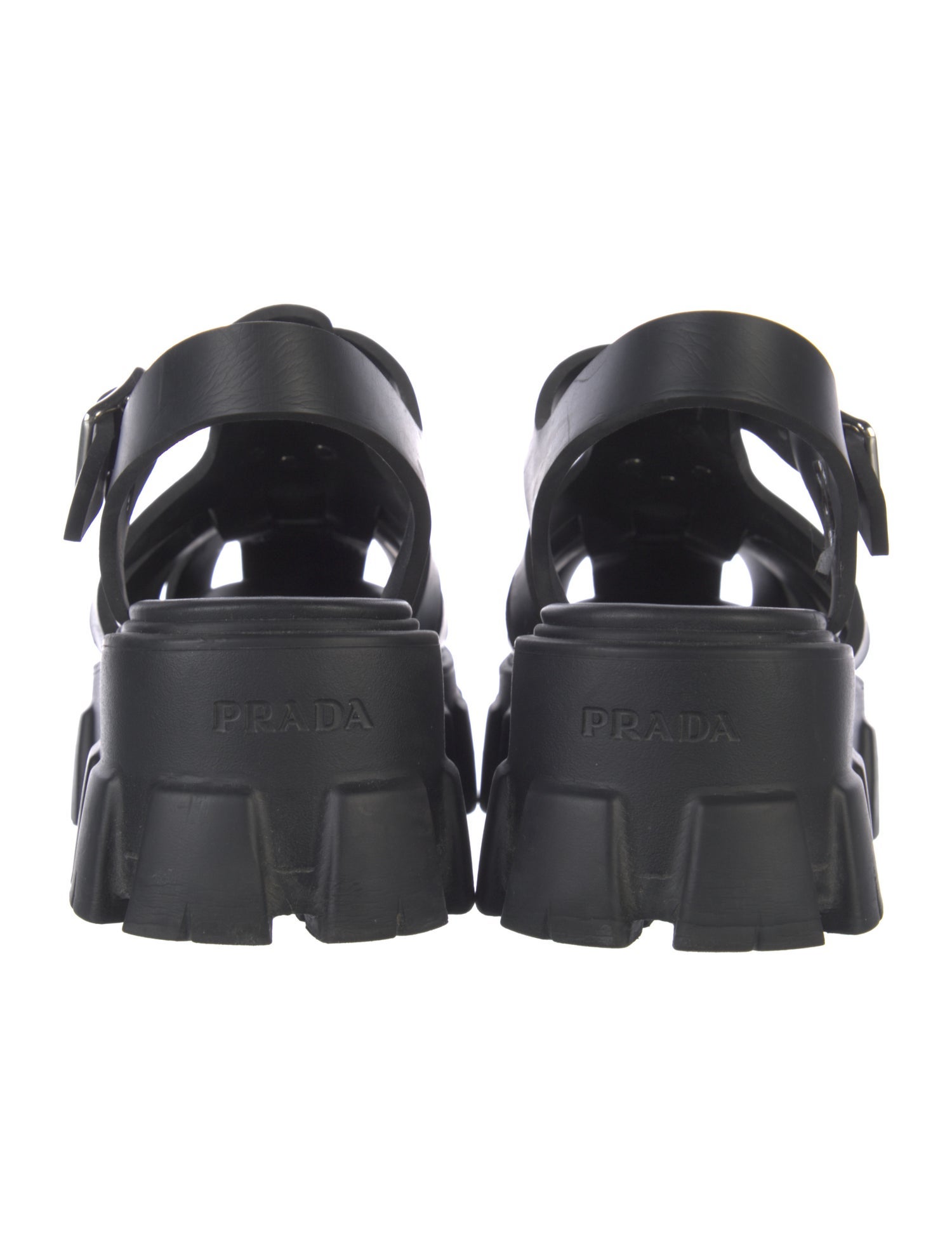 Prada Rubber Slingback Sandals