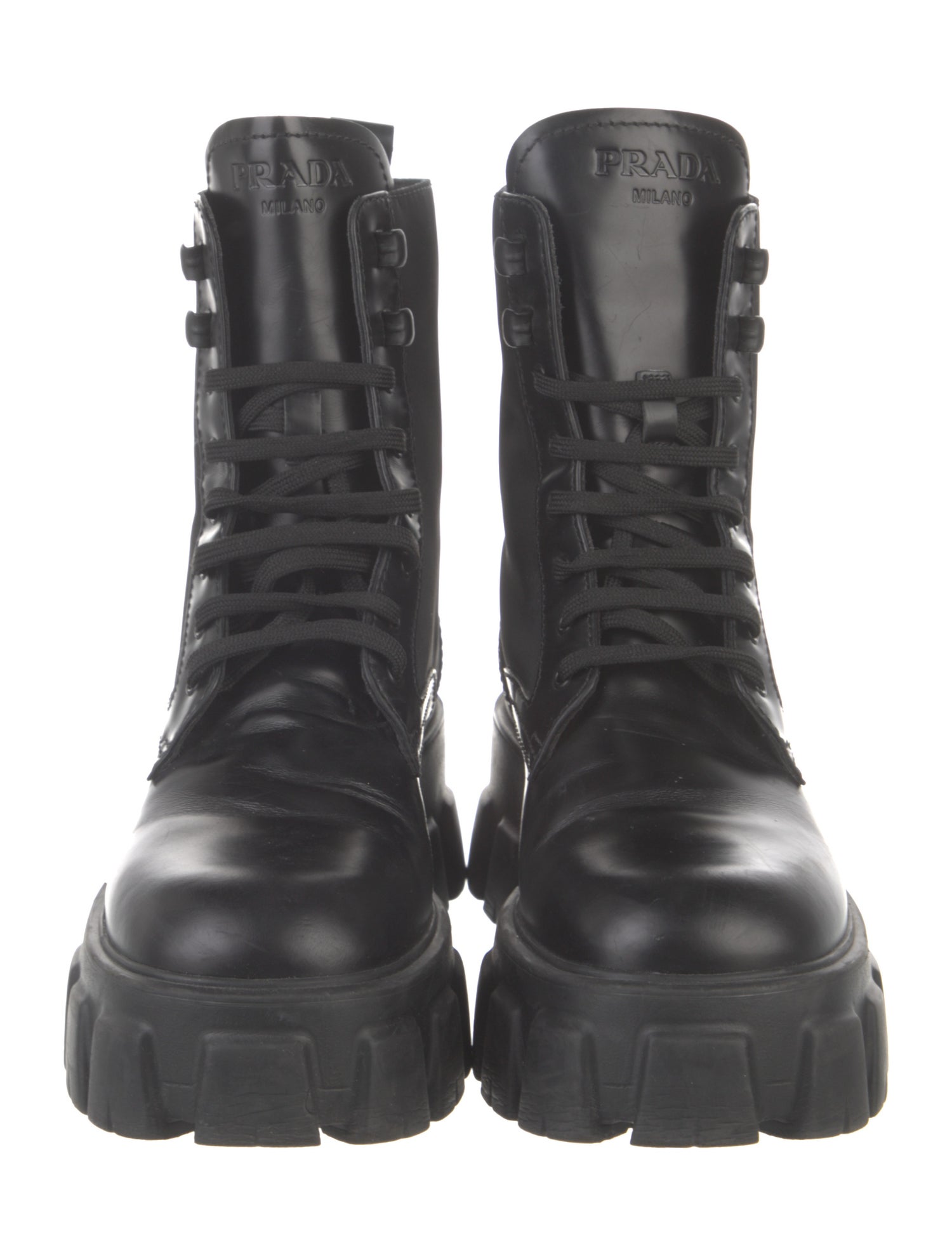 Prada Leather Combat Boots
