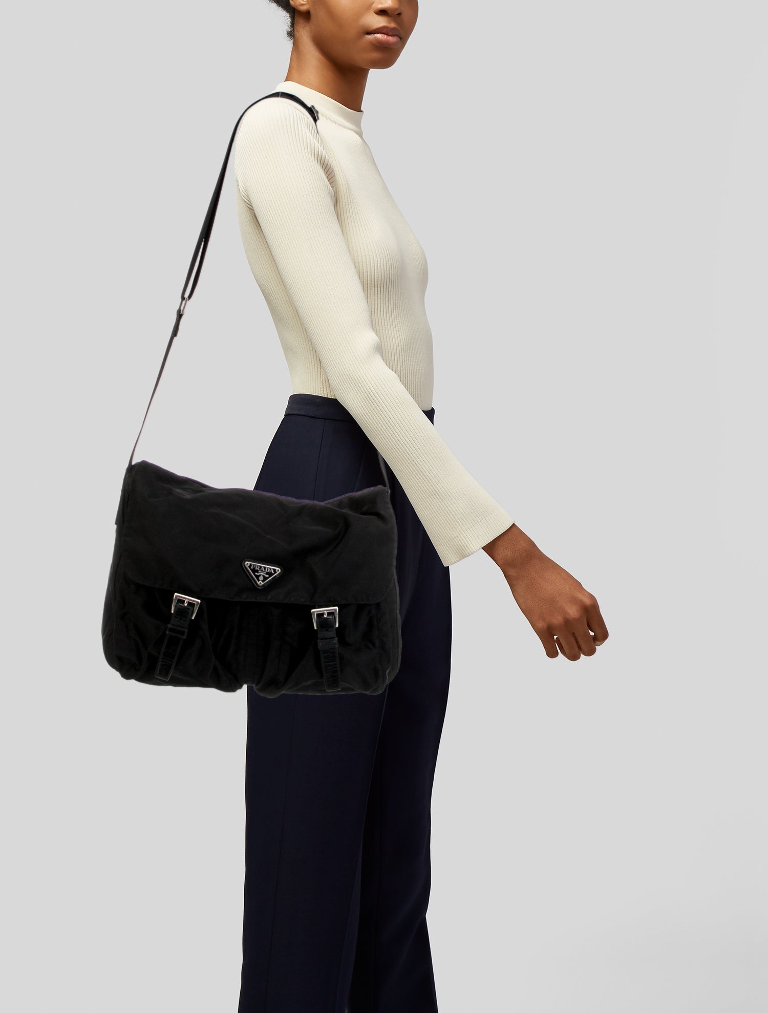 Prada Tessuto Nylon Messenger Bag Vintage