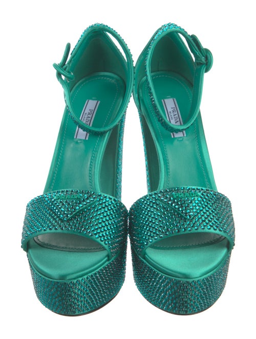 Prada Leather Trim Embellishment Sandals