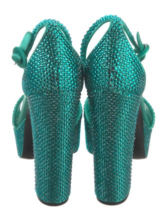 Prada Leather Trim Embellishment Sandals