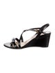 Prada Sport Patent Leather Bow Accents Slingback Sandals