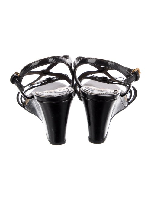 Prada Sport Patent Leather Bow Accents Slingback Sandals