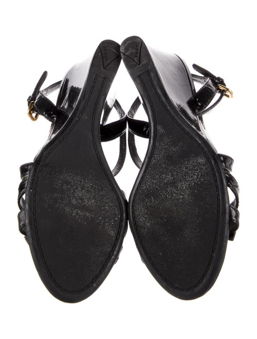 Prada Sport Patent Leather Bow Accents Slingback Sandals