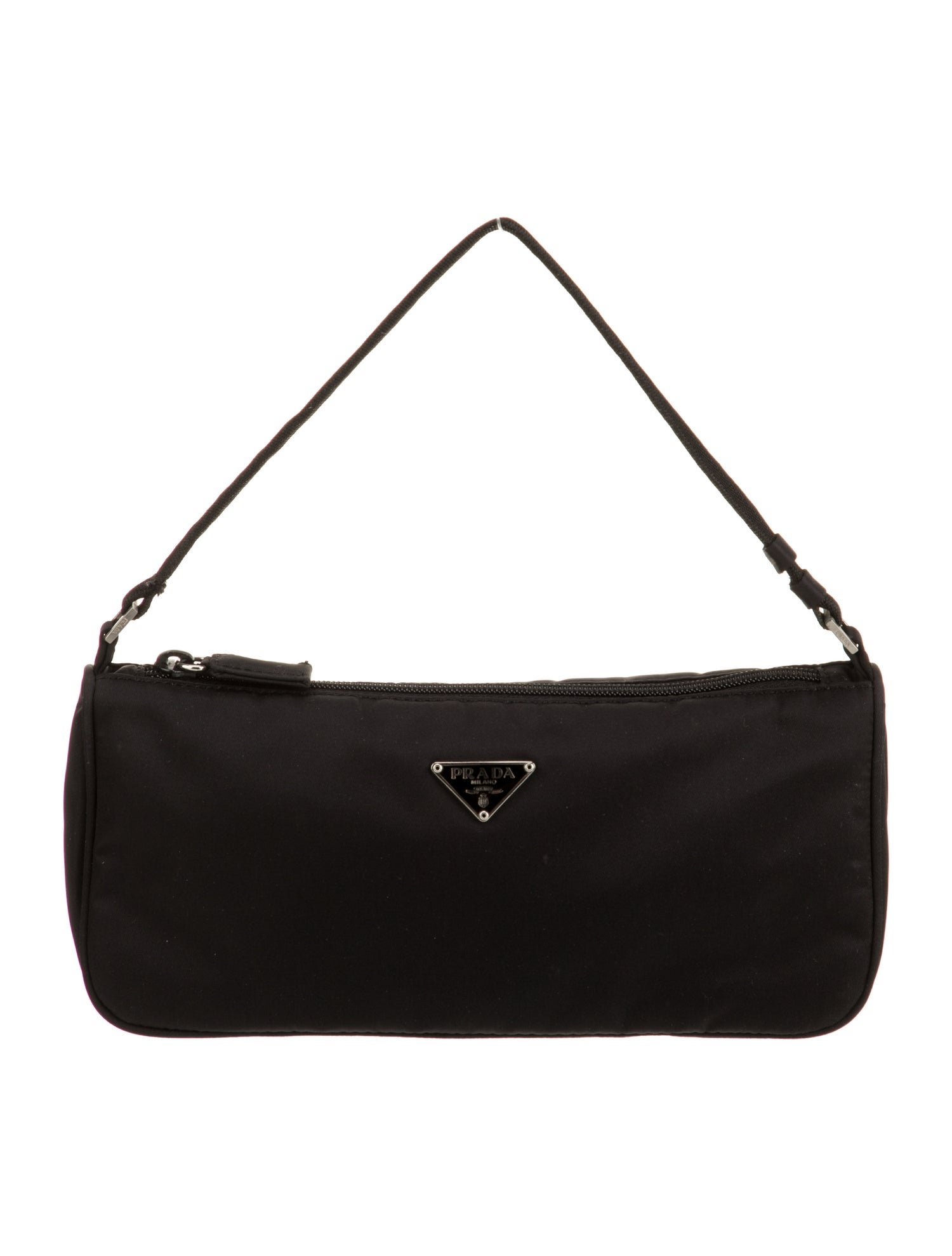 Prada Enameled Metal Triangle Top Handle Bag