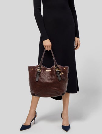 Prada Soft Calf Leather Shoulder Bag