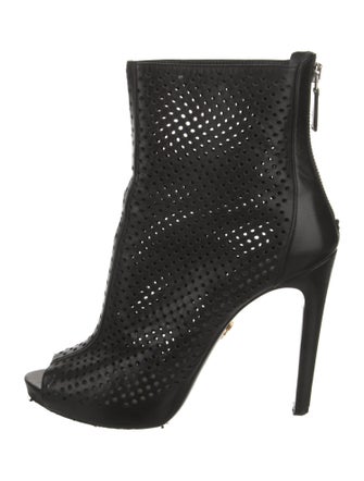 Prada Leather Lasercut Accents Boots