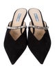 Prada Suede Crystal Embellishments Mules