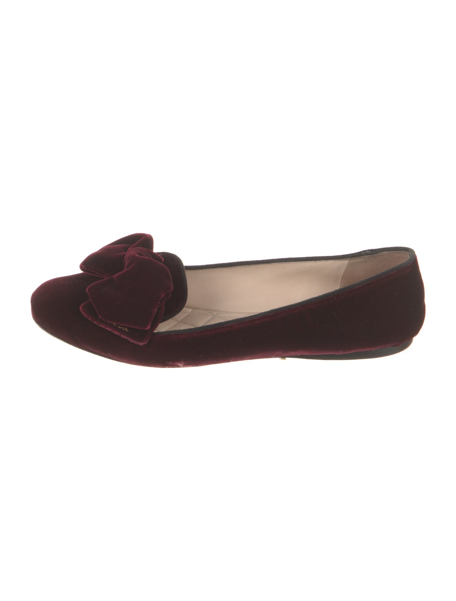 Prada Signature Logo Velvet Ballet Flats