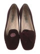 Prada Signature Logo Velvet Ballet Flats