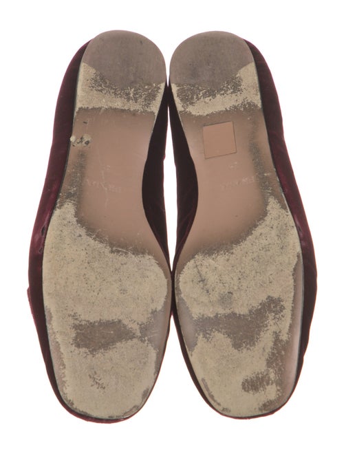 Prada Signature Logo Velvet Ballet Flats
