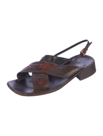 Prada 1990's Leather Slingback Sandals