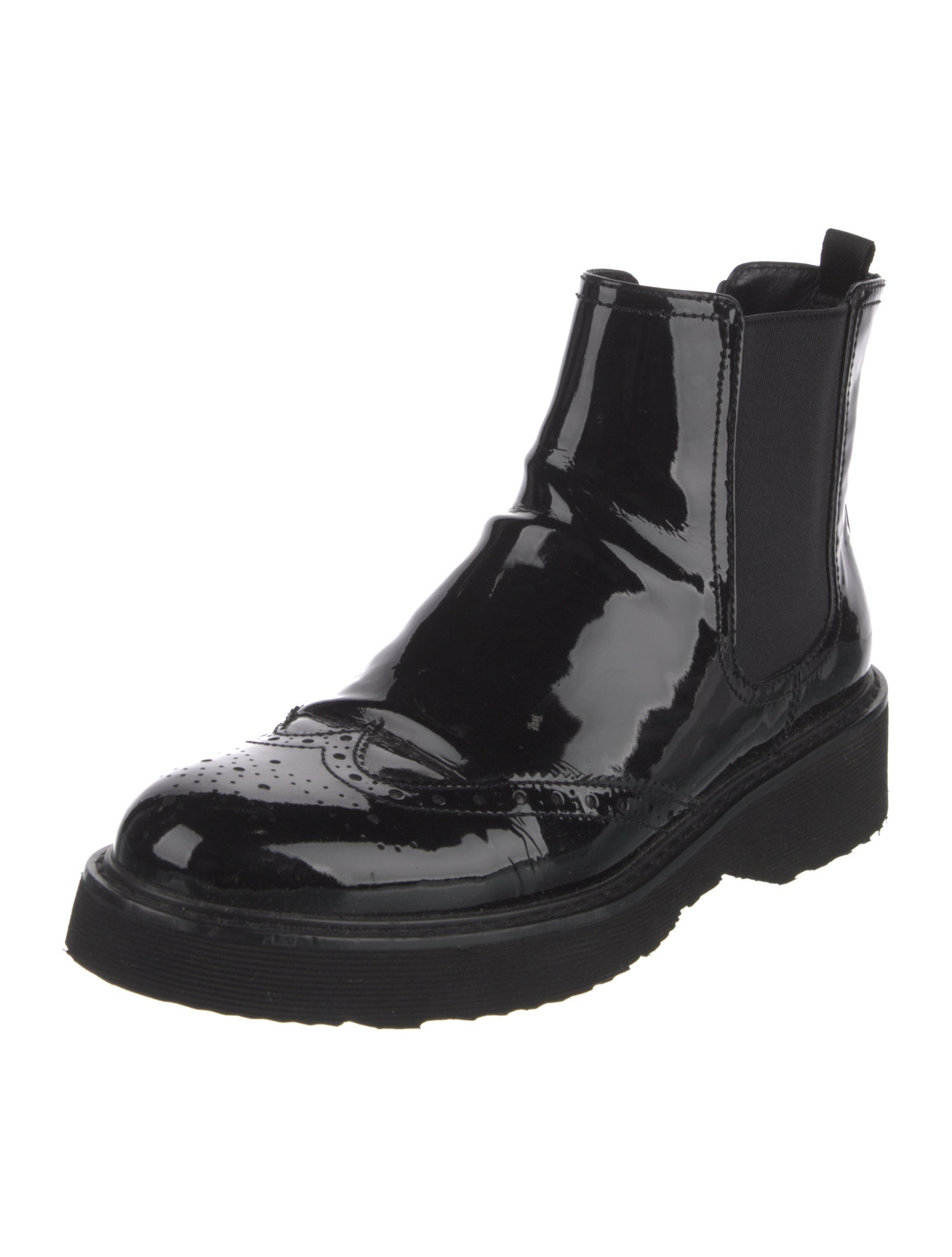 Prada Patent Leather Chelsea Boots
