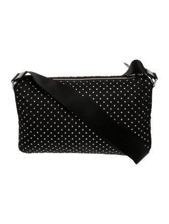 Prada Tessuto Studded Tessuto Messenger Bag