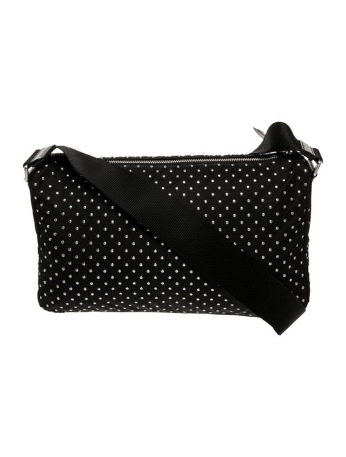 Prada Tessuto Studded Tessuto Messenger Bag