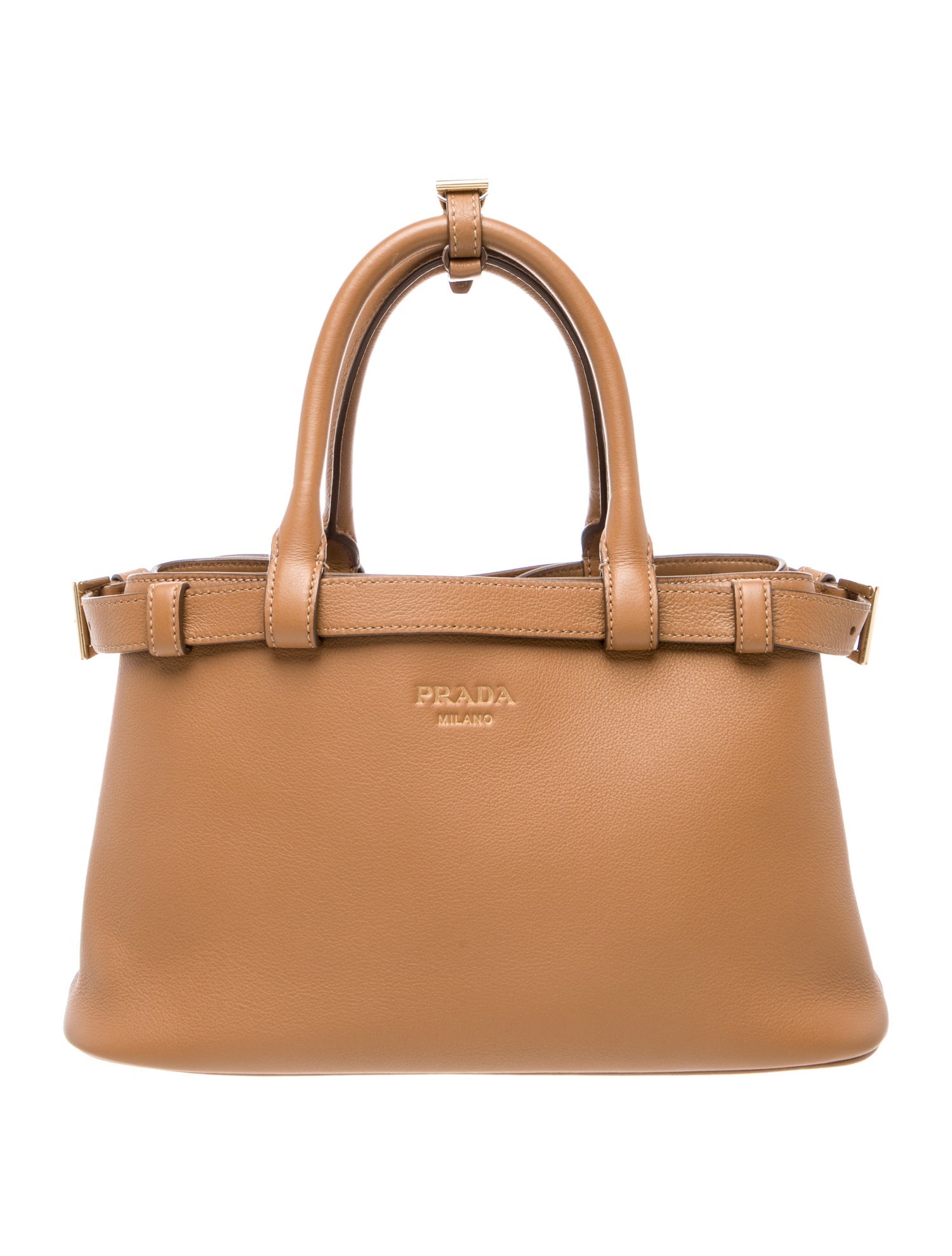 Prada Soft Calf Leather Buckle w/ Double Belt Small