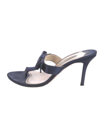 Prada Satin Bow Accents Slides