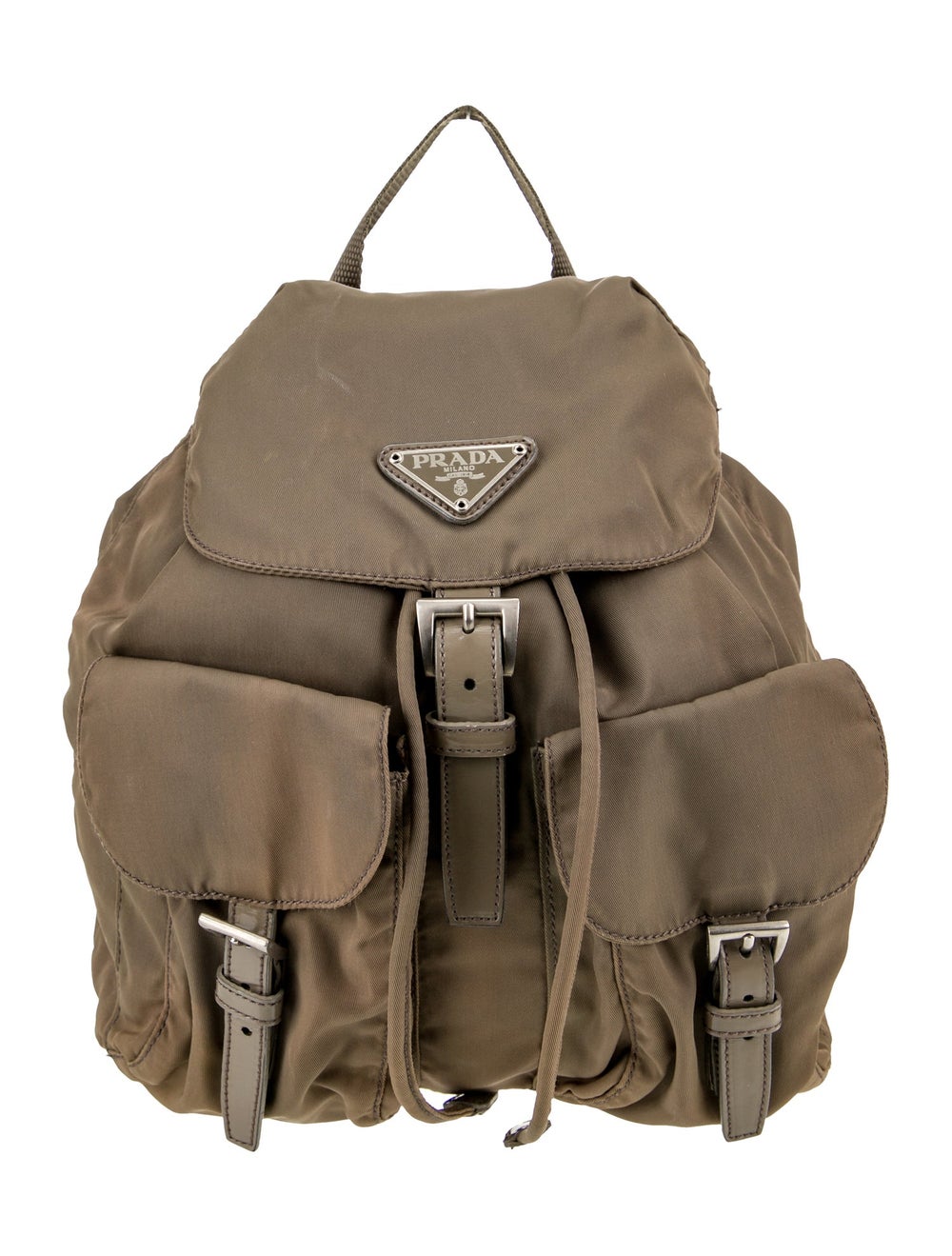 Prada Backpack Brown Nylon Silver-Tone Hardware L… - image 1