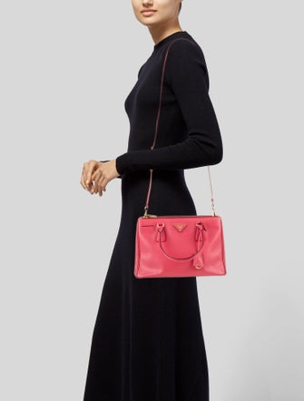 Prada Saffiano Leather Galleria Double Zip Small