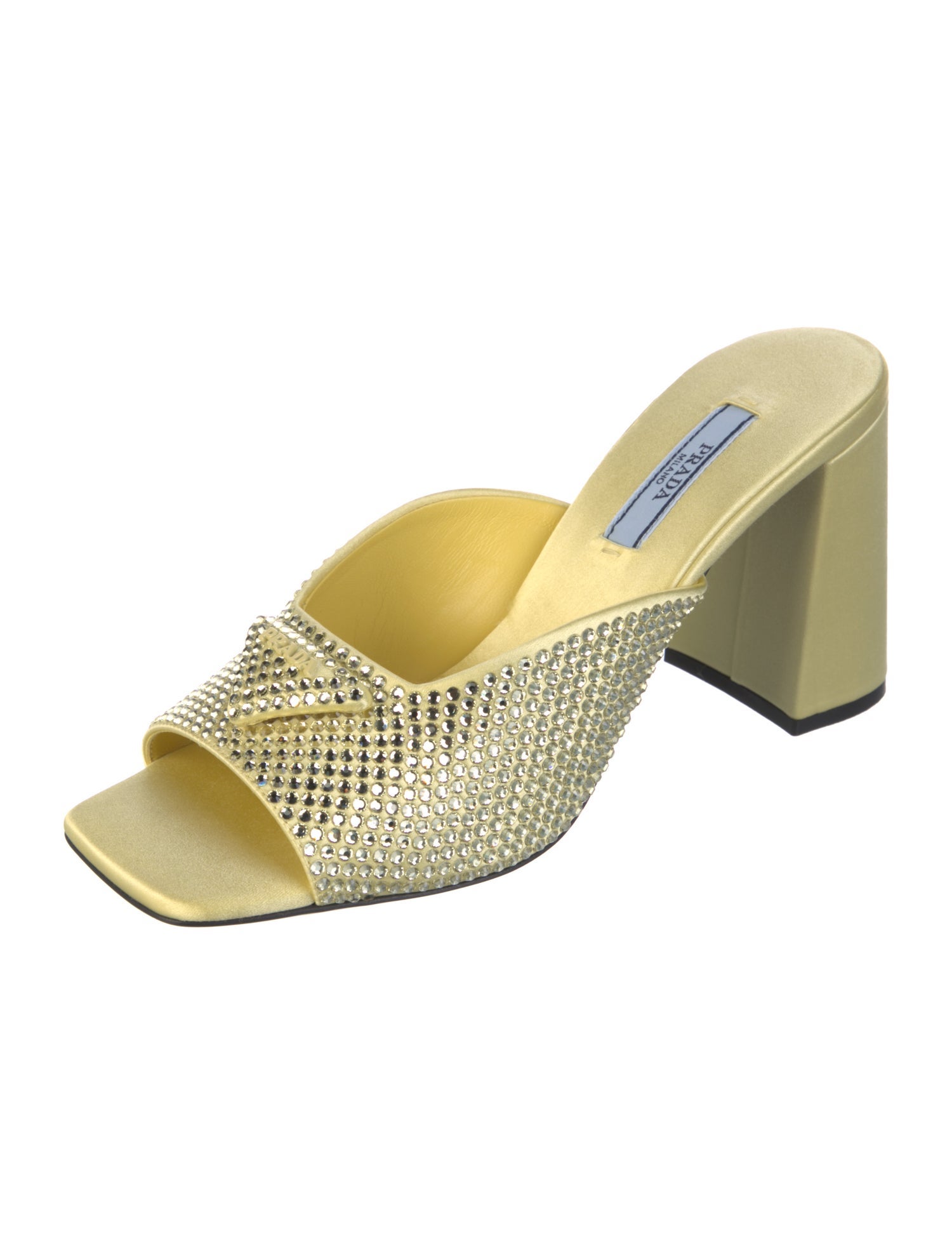 Prada Satin Studded Accents Slides w/ Tags