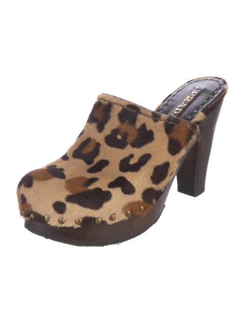 Prada Ponyhair Printed Mules