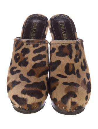 Prada Ponyhair Printed Mules