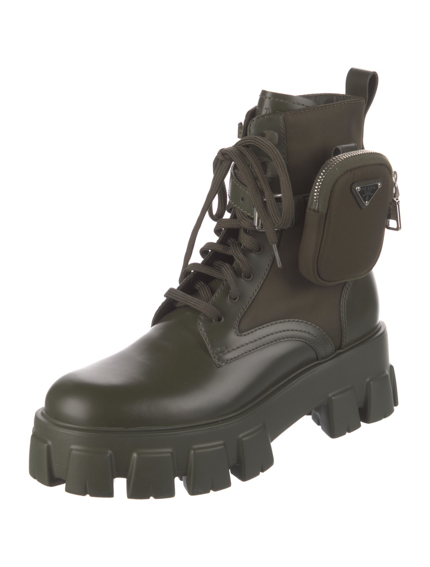 Prada Leather Combat Boots