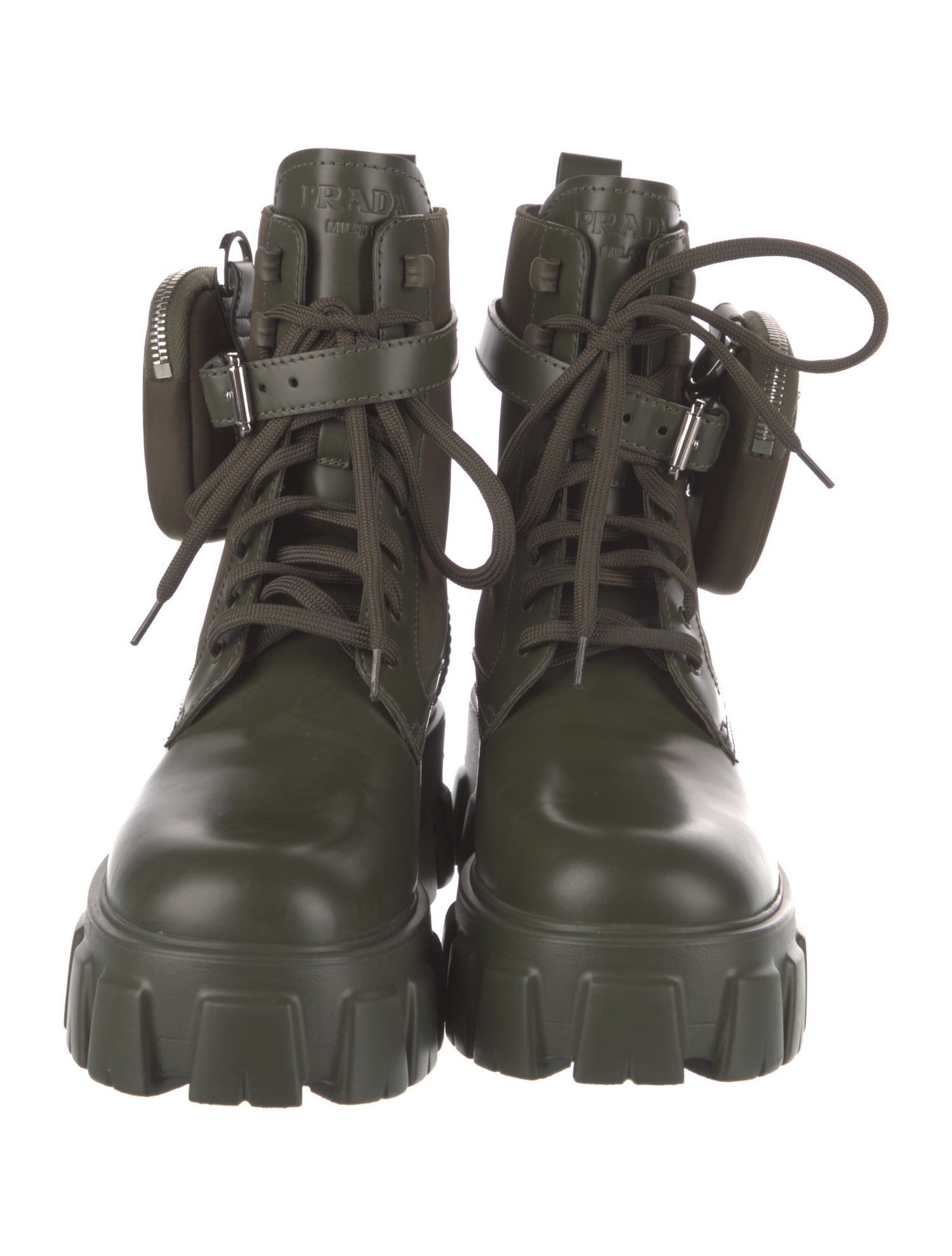 Prada Leather Combat Boots