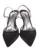 Prada Satin Crystal Embellishments T-Strap Pumps