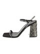 Prada Satin Crystal Embellishments Slingback Sandals