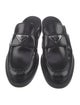 Prada Enameled Metal Triangle Leather Mules