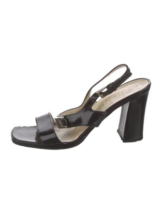 Prada Patent Leather Slingback Sandals
