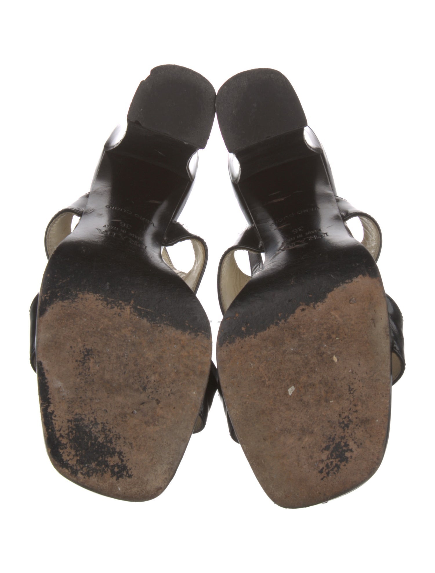 Prada Patent Leather Slingback Sandals