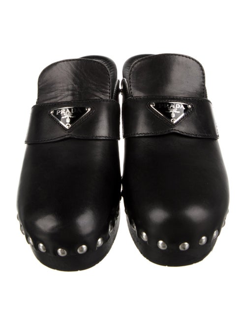 Prada Leather Studded Accents Mules