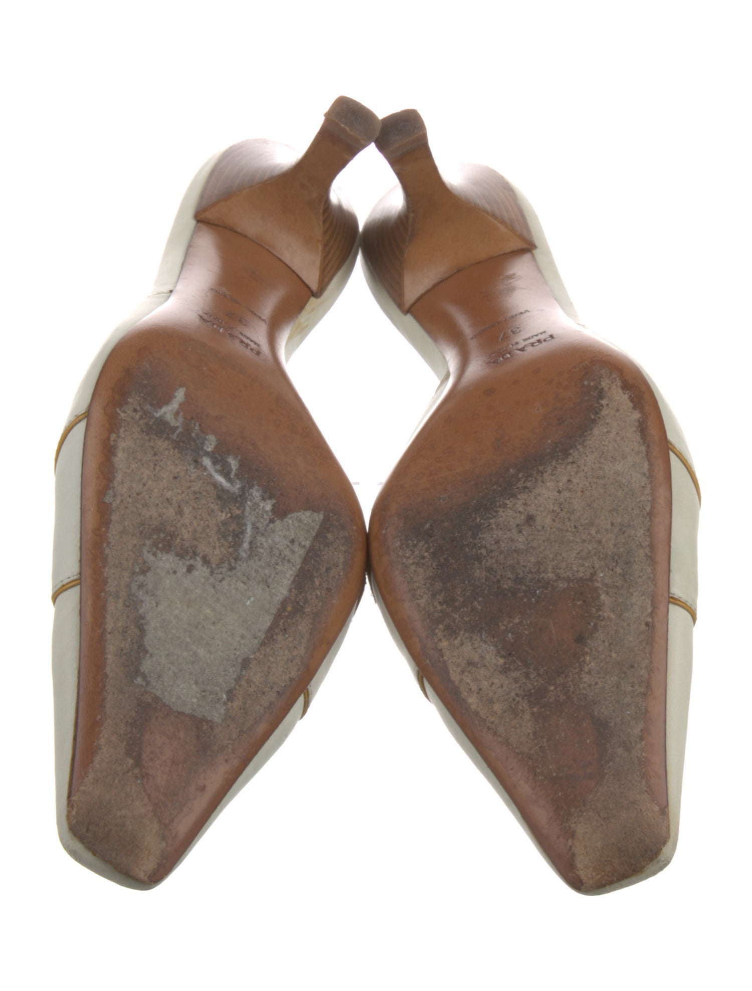 Prada Leather Cutout Accent Mules