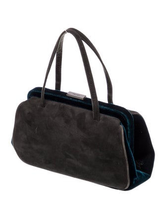 Prada Enameled Metal Triangle Top Handle Bag