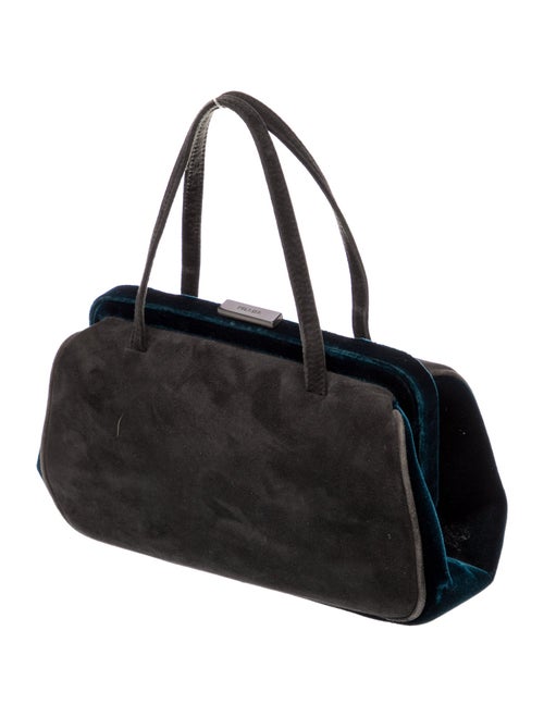 Prada Enameled Metal Triangle Top Handle Bag