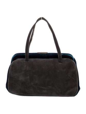 Prada Enameled Metal Triangle Top Handle Bag