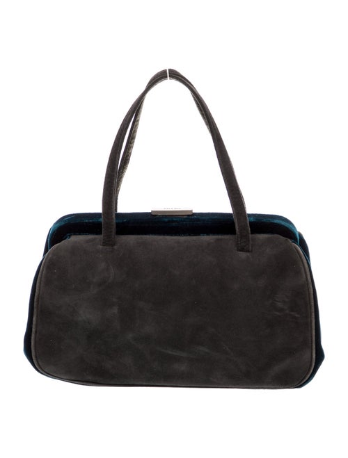 Prada Enameled Metal Triangle Top Handle Bag