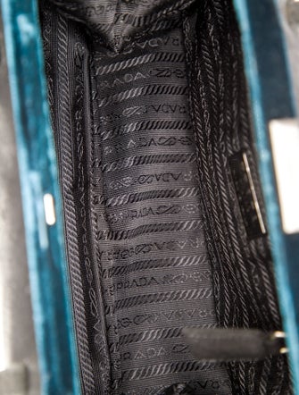 Prada Enameled Metal Triangle Top Handle Bag