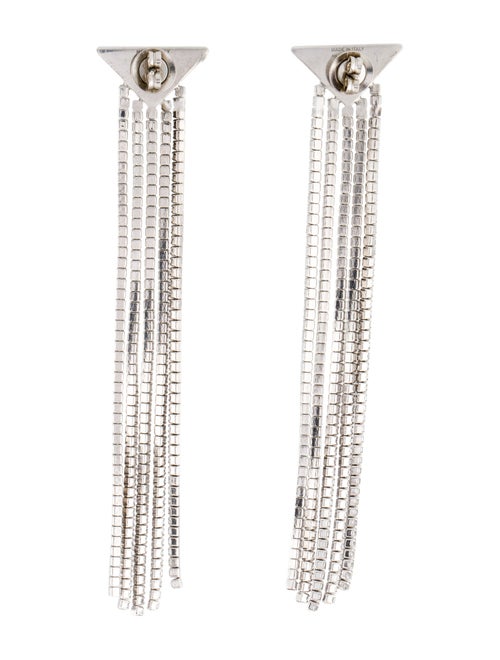 Prada Crystal Logo Symbole Chandelier Earrings