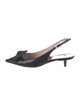 Prada Sport Leather Bow Accents Slingback Pumps