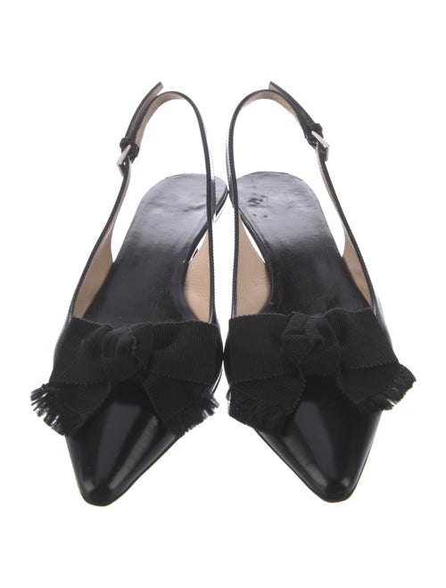 Prada Sport Leather Bow Accents Slingback Pumps